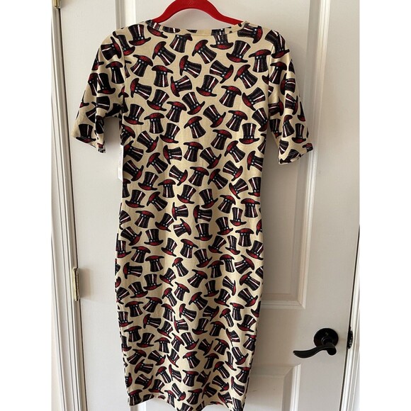LuLaRoe XS Julia Dress Patriotic Uncle Sam Hat Dress 4th Of July NWT Bin S - Picture 2 of 9